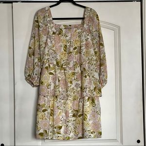 Who What Wear 3-tiered floral printed dress